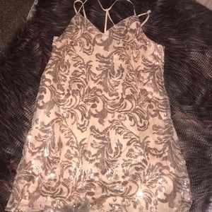 NWT Xhilaration Rose Gold Sequin Mini Dress
